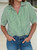 Green Pinstripe Split Neck Blouse