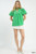 Green Textured Puff Sleeve Blouse