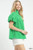 Green Textured Puff Sleeve Blouse