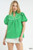Green Textured Puff Sleeve Blouse