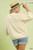 Ecru 3/4 Raglan Sleeve Plus Top
