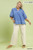 Peri Blue Stripe Trim Plus Top