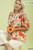Mint Mix Floral Print Puff Sleeve Plus Top
