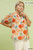 Mint Mix Floral Print Puff Sleeve Plus Top