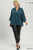 Slate Blue Scalloped Hem Plus Blouse