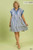 Blue Stripe Flutter Sleeve Tiered Plus Dress