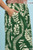 Green Tropical Leaf Print Wide Leg Plus Pants