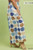 Blue Mix Dot Print Wide Leg Plus Pants