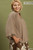 Mocha Balloon Sleeve Split Neck Plus Blouse