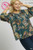 Teal Boho Paisley Puff Sleeve Plus Blouse