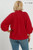 Red Textured Scallop Hem Plus Top