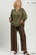 Brown Leopard Print Wide Leg Plus Pants