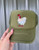 Fluffy Chicken Olive Green Hat