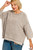 Mocha Washed 3/4 Sleeve Plus Sweater