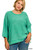 Kelly Green Washed 3/4 Sleeve Plus Sweater