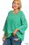 Kelly Green Washed 3/4 Sleeve Plus Sweater