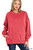 Dark Red Fleece Hi-low Hem Pullover