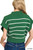 Dark Green Stripe Mock Neck Cropped Sweater