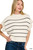 Ivory Stripe Mock Neck Cropped Sweater