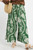 Green Tropical Leaf Print Wide Leg Pants