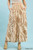 Latte Tropical Leaf Print Wide Leg Pants