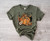 Floral Pumpkin Military Green Tee