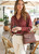 Burgundy Polka Dot Print Blouse