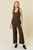 Black Button-front Gold Print Jumpsuit