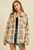 Beige Plaid Plush Shacket