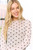 White Polka-dot Shirred Mesh Top
