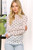 White Polka-dot Shirred Mesh Top