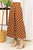 Brown Polka-dot Pleated Midi Skirt