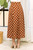 Brown Polka-dot Pleated Midi Skirt