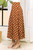 Brown Polka-dot Pleated Midi Skirt