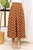 Brown Polka-dot Pleated Midi Skirt
