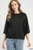 Umgee Black 3/4 Raglan Sleeve Top