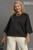 Umgee Black 3/4 Raglan Sleeve Plus Top