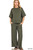 Dark Olive Round Neck Tee & Pants Set
