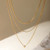 Triple Layer Rhinestone Charm Necklace