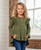 Girls' Olive Green Ribbed Ruffle Top