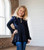Girls' Black Ribbed Ruffle Top