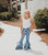 Girls' Light Wash Ruffle Denim Jeans