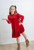 Girls' Red Smocked Velvet Dress