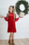 Girls' Red Smocked Velvet Dress