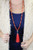 Coral Beaded Tassel Necklace