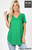 Kelly Green Vneck Round Hem Plus Top