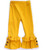 Mustard Ruffled Button-detail Pants