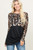 Black Leopard Side Twist Top