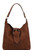Brown Large Buckle Hobo Bag