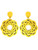 Yellow Flower Wooden Earrings